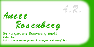 anett rosenberg business card